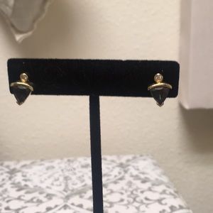 14kt gold diamond & rainbow topaz earrings